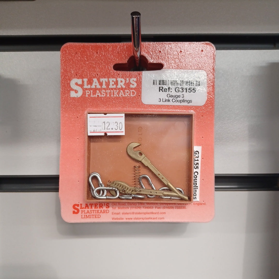 Slaters Gauge 3 Kit 3 Link Wagon Couplings. Cast Nickel Silver; Steel ...