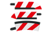 Carrera Track 1/24 & 1/32 - Red/White Inside Shoulder Strip (x6) & End Piece (x2) for 1/30° Banked Curve