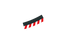 Carrera Track 1/24 & 1/32 - Red/White Shoulder Strip (x12) & End Piece (x2) for 4/15° High Banked Curve