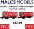 PECO TT:120 Wagon- 7 Plank Open Wagon Twin Pack - Gedling