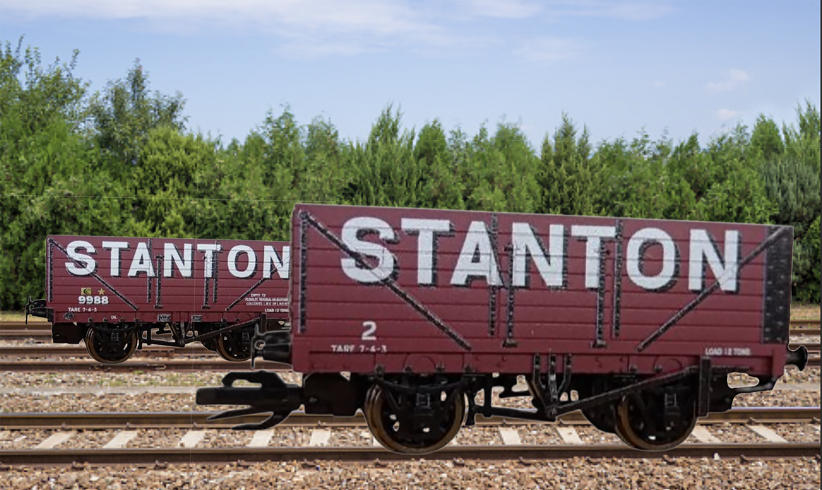 PECO TT:120 Wagon- 7 Plank Open Wagon Twin Pack (MME) - Stanton Livery ...