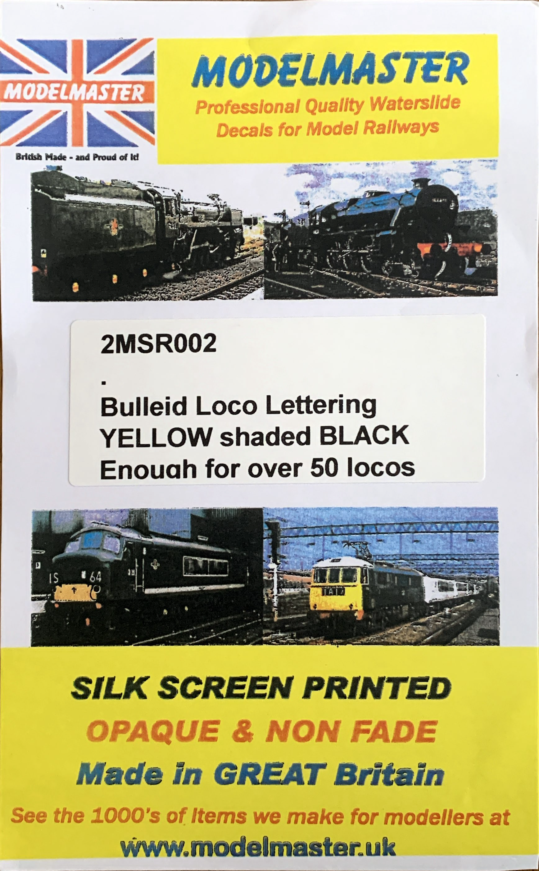 Modelmaster Decals Modelmaster Decals - 2MSR002 (N Gauge) Bullied Loco Lettering in Yello ...