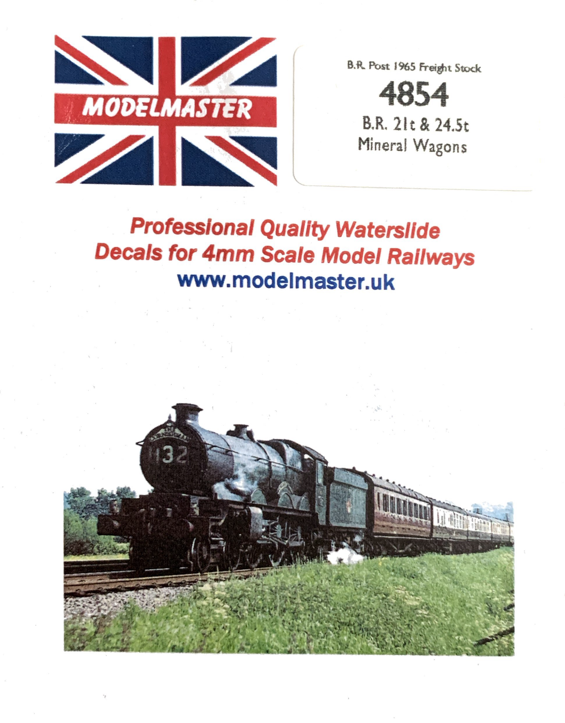 Modelmaster Decals Modelmaster Decals - MM4854 (OO Gauge) 24.5t & 12t Mineral Wagons unfi ...