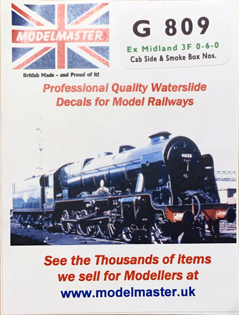 Modelmaster Decals Modelmaster Decals - MMG809 (OO Gauge) Smoke Box Numbers for ex Midlan ...