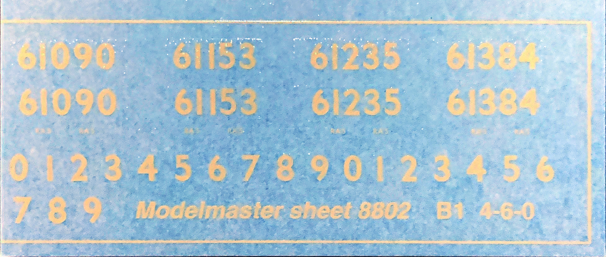 Modelmaster Decals - MMG802 (OO Gauge) Smoke Box Numbers for ex LNER C ...