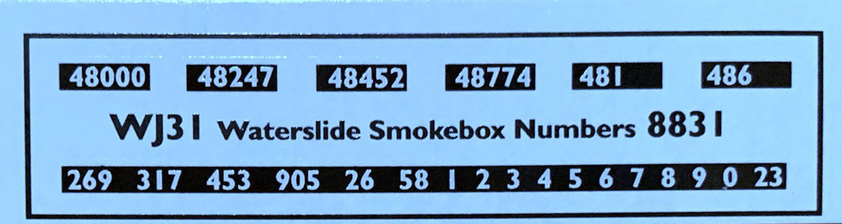 Modelmaster Decals - MMG831 (OO Gauge) Smoke Box Numbers for ex LMS Cl ...