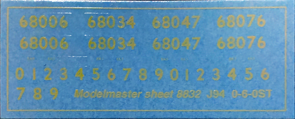 Modelmaster Decals - MMG832 (OO Gauge) Smoke Box Numbers for ex LNER J ...