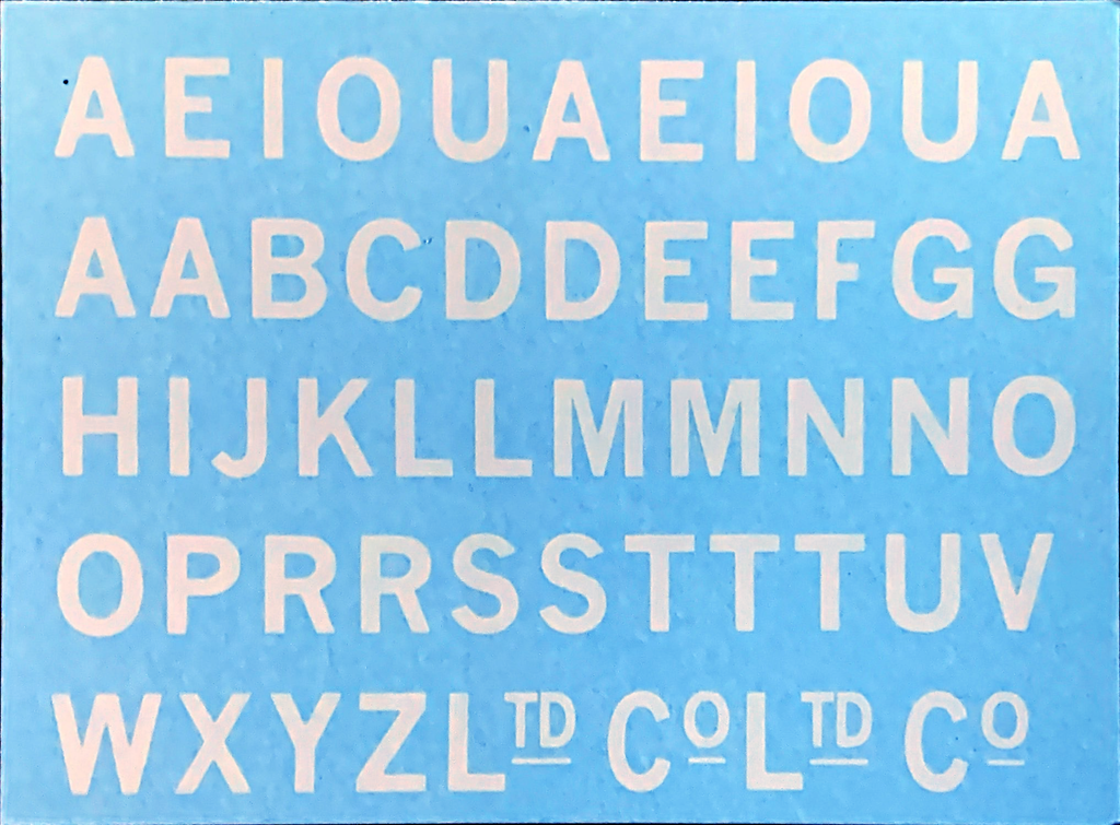 Modelmaster Decals - MMP980 (OO Gauge) Private Owner Lettering, White ...
