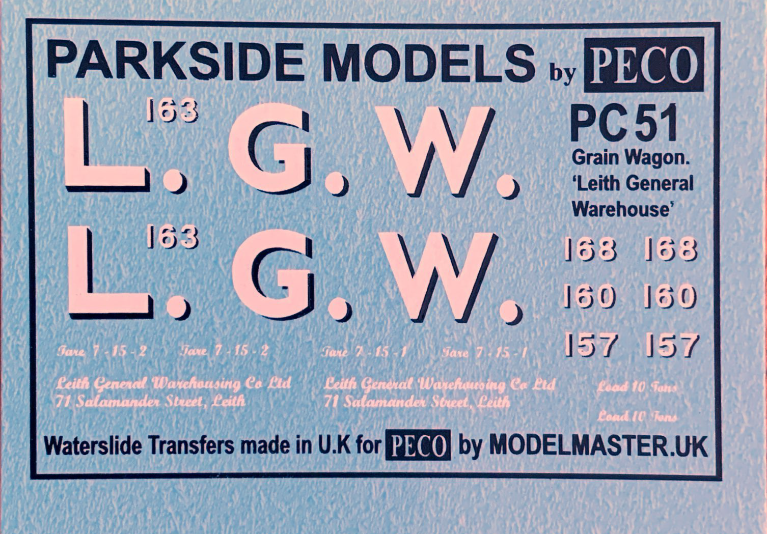 Modelmaster Decals Modelmaster Decals - MMPC51 OO Gauge Decals for Peco Parkside 4mm Scal ...