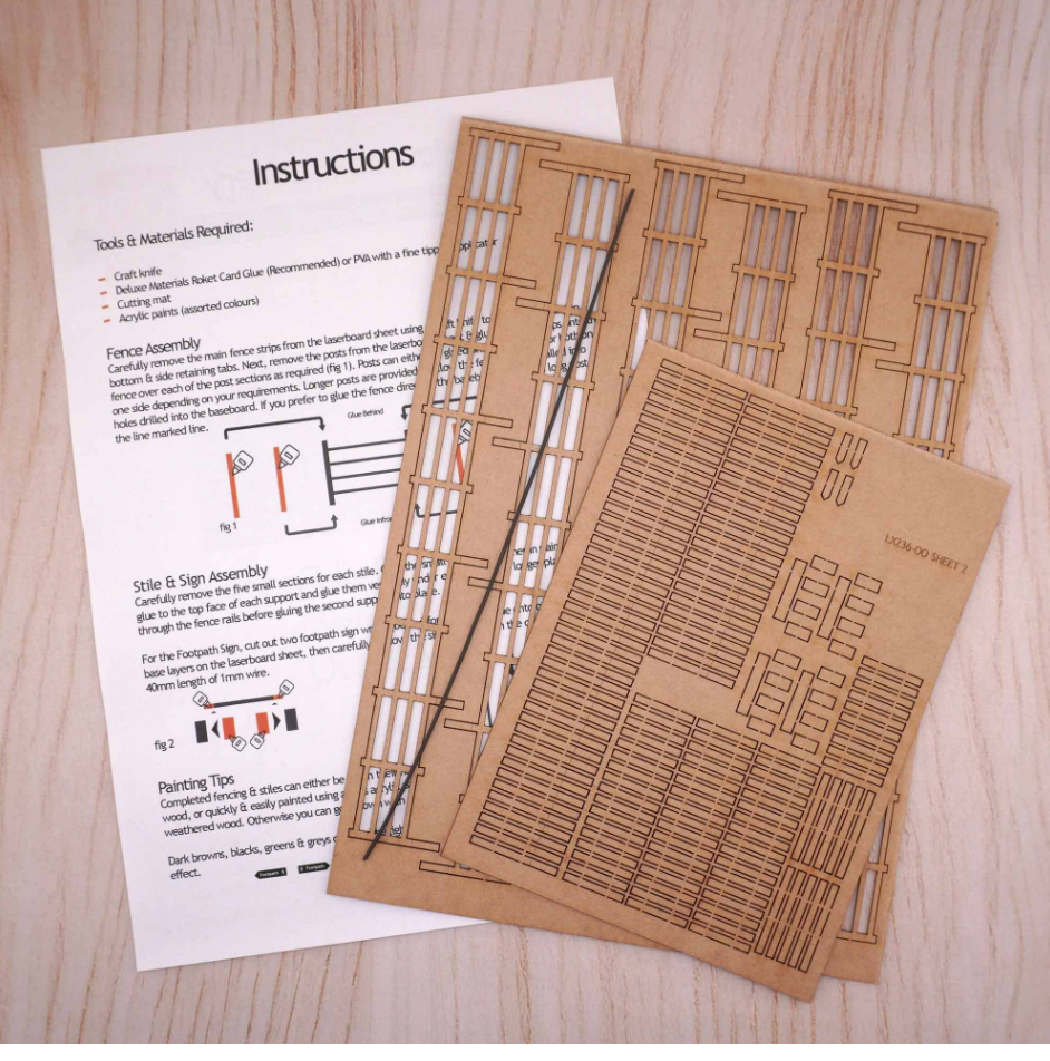 Scale Model Scenery OO 4' Post & Rail Fencing (Natural Wood) – Malcs Models