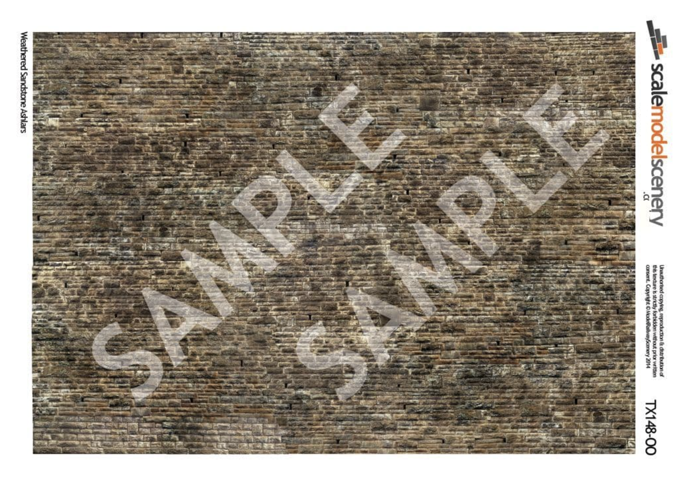 Scale Model Textures Scale Model Scenery OO Laser Weathered Sandstone Ashlars Textured Pape ...