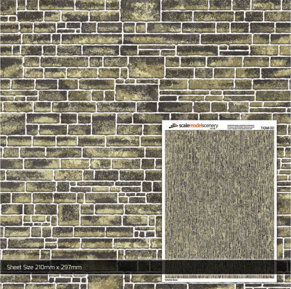 Scale Model Textures Scale Model Scenery OO Yorkshire Stone Texture Paper – Malcs Models