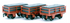 Peco 009 Rolling Stock - GR322 2T Ffestiniog Railway Welsh Slate Wagon Red Triple Pack