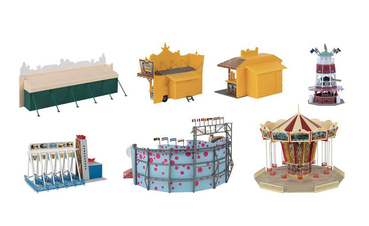 Faller Fairground 7 Kit Funfair Set IV with Motors – Malcs Models