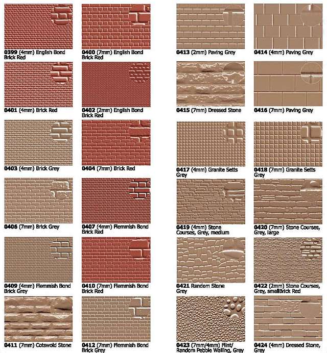 Slaters Embossed Plastikard 0420 Stone Courses Buff Large (Suitable fo ...