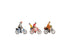 GM3910160 Cyclists (3) and Accessories Figure Set