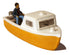 Harburn Hamlets OO Gauge QS404 Motorboat With Small Cabin - Yellow