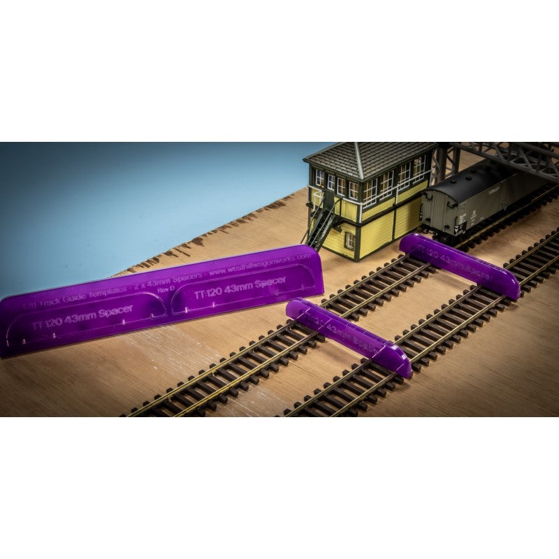 West Hill Wagon Works TT Gauge TT:120 Track Guide Templates - 43mm Tra ...
