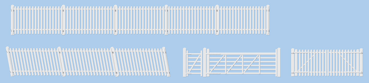 Ratio 420 GWR Station Fencing, White, (inc. gates & ramps) – Malcs Models