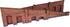 Metcalfe 00 Gauge PO248 Tapered Retaining Wall In Red Brick